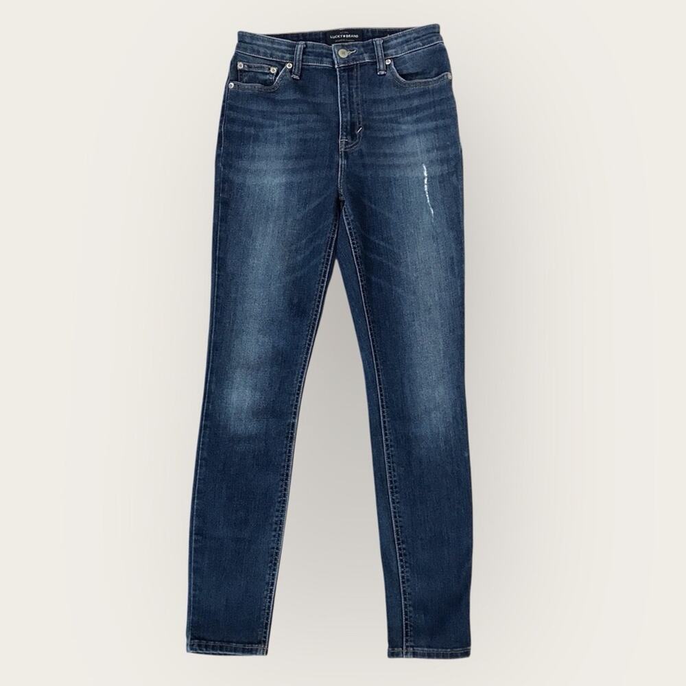 Lucky Brand Skinny Jeans Bridgette Style High Waisted with Distress Size 4/27 - Picture 3 of 10